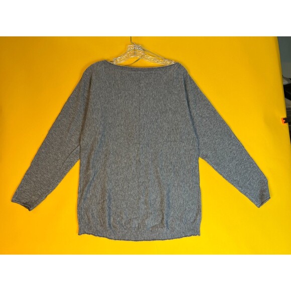 Devotion By Cyrus Pullover Sweater Womens S Grey Raw Hem Round Neck Cozy NWT - Picture 5 of 5